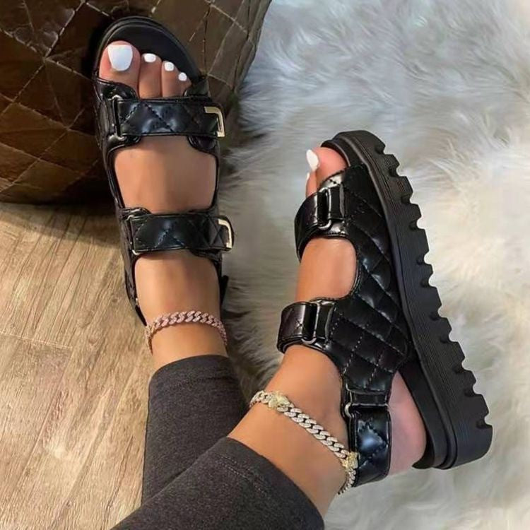 Damen Komfortable Sandalen mit modischem Riemendesign und rutschfester Laufsohle R&B