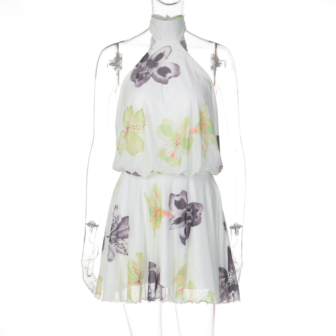Damen Ärmelloses Blütenmuster Kleid R&B