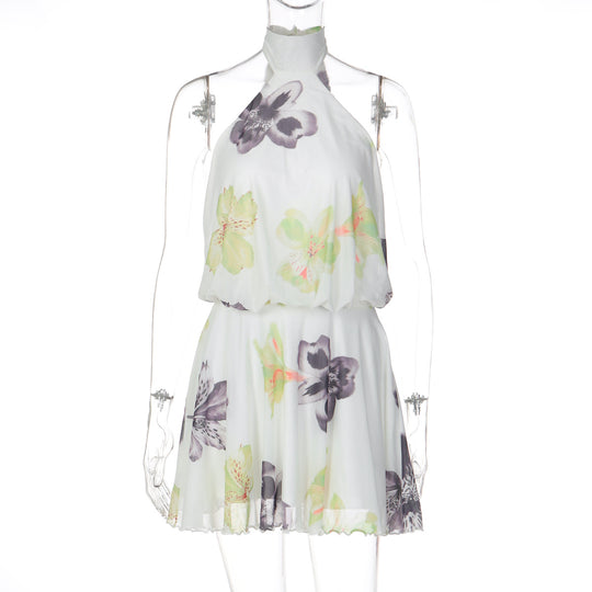 Damen Ärmelloses Blütenmuster Kleid R&B