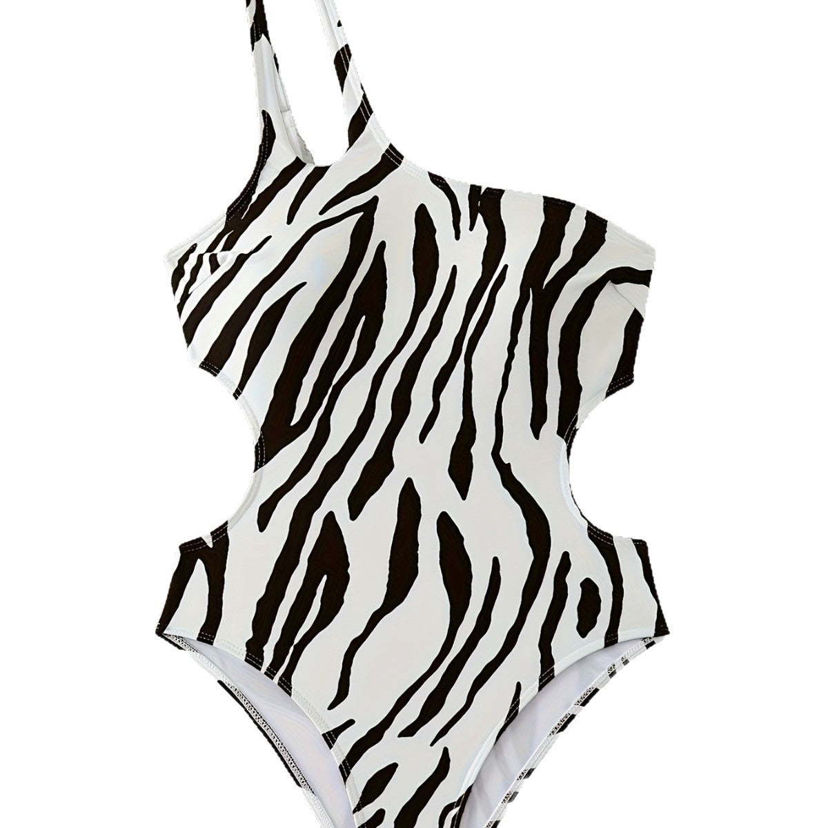 Damen Asymmetrischer Einteiler Badeanzug mit Tiermotiv R&B