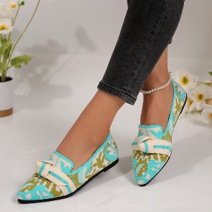 Damen Stilvolle und komfortable Ballerinas mit großem Schleifendetail R&B