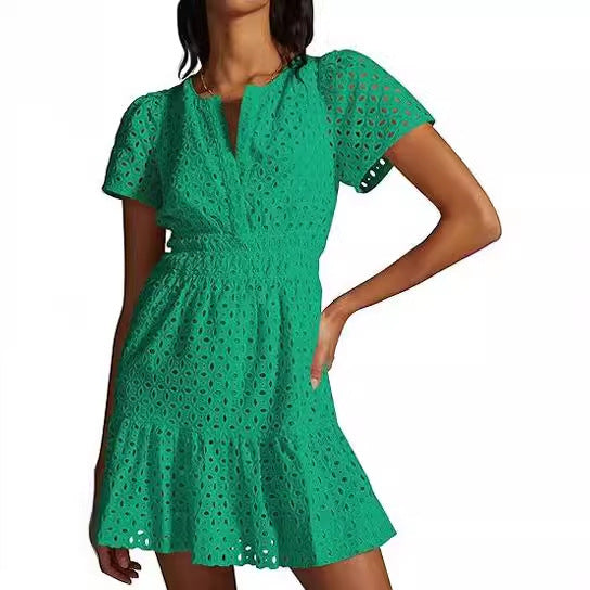 Damen Sommerkleid im romantischen Broderie Anglaise Stil R&B