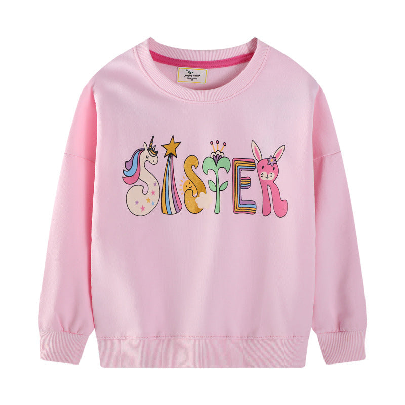 Mädchen Sweatshirt mit buntem Tier- und Motivdruck R&B