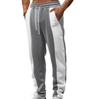 Herren nan sportive Trackpants mit seitlichen Kontrastbahnen elastischem Bund Kordelzug und Hirschstickerei R&B