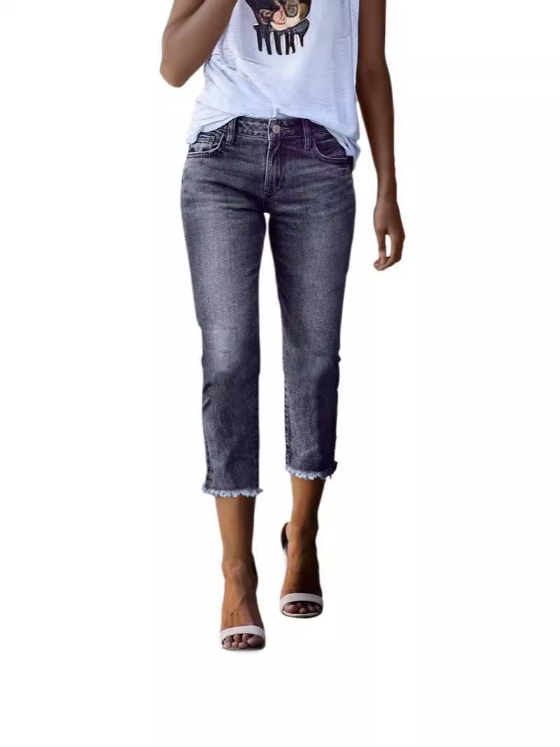 Damen zeitlose Jeans im modernen Schnitt mit cropped Bein R&B