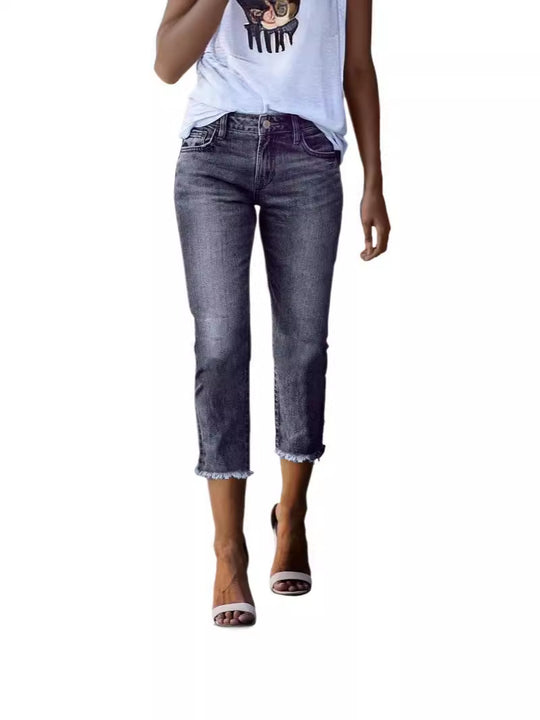 Damen zeitlose Jeans im modernen Schnitt mit cropped Bein R&B