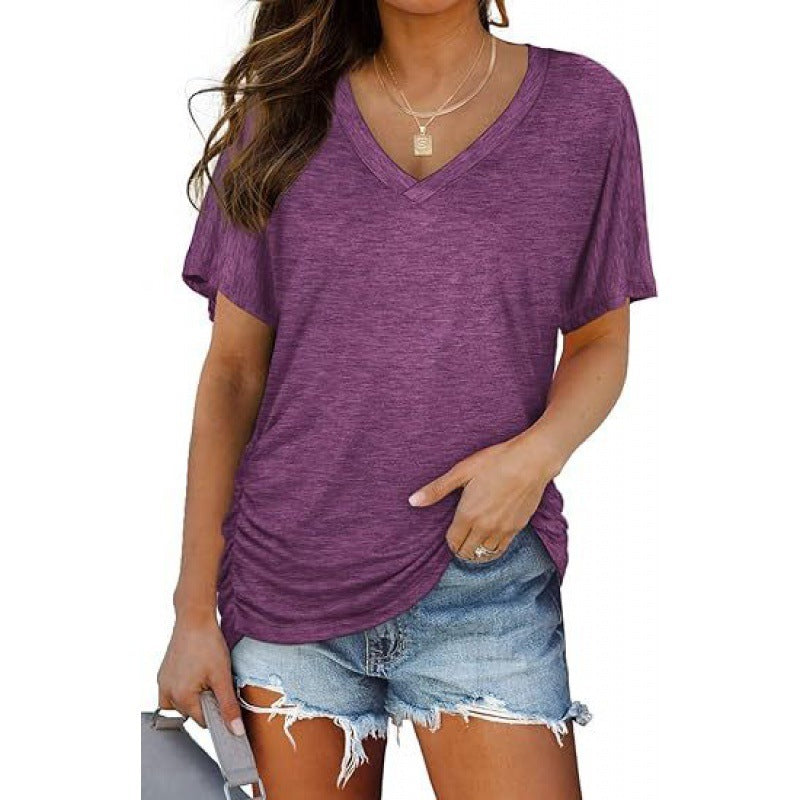 Damen V-Ausschnitt T-Shirt Aus Weichem Single Jersey Heidi-Mode