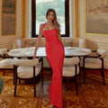 Damen Elegantes Abendkleid mit tiefem V-Ausschnitt und figurbetontem Schnitt R&B