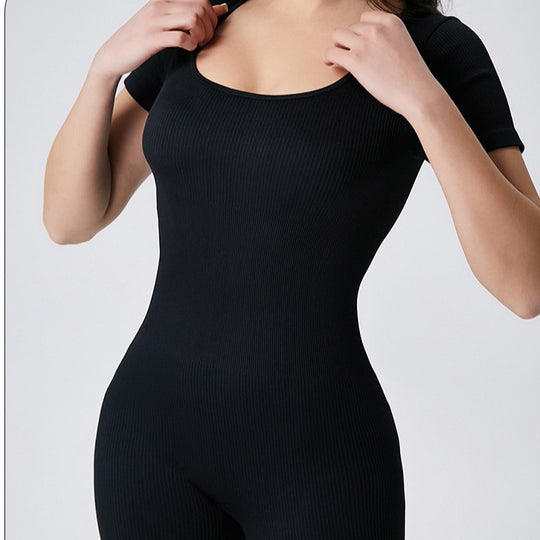 Damen Sportlicher Jumpsuit mit kurzem Arm und hohem Komfort R&B
