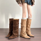 Damen modische hohe Stiefel mit doppeltem Schnallenverschluss und raffiniertem Design R&B