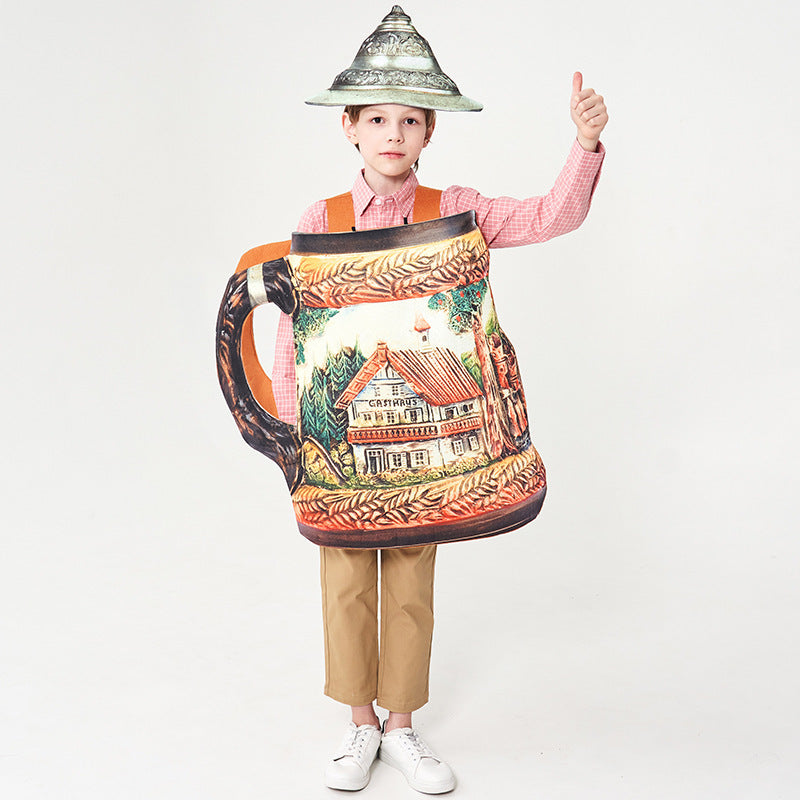 Unisex nan traditioneller keramischer Bierkrug mit Zinndeckel und handbemaltem Reliefmotiv R&B