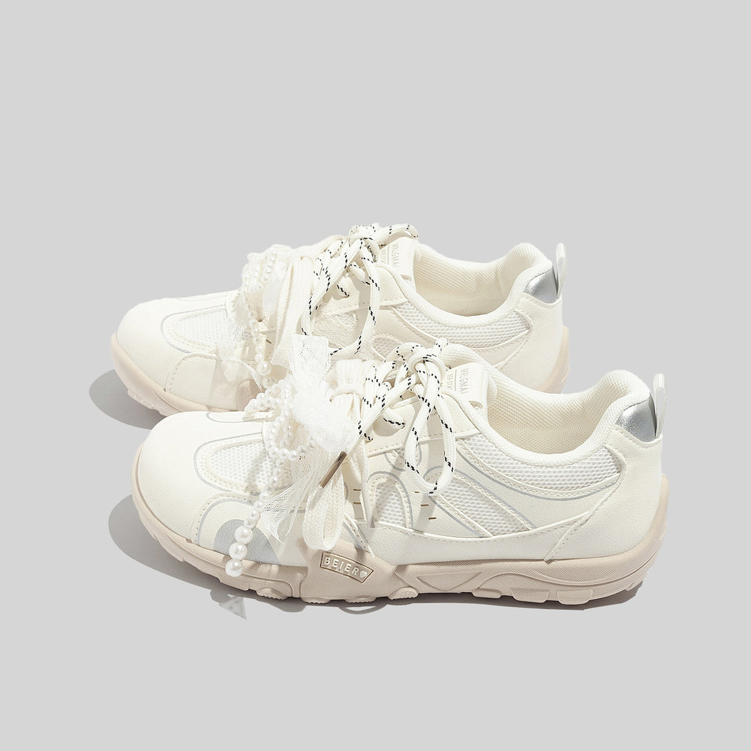 Damen Sportliche Sneaker mit stilvollen Perlenapplikationen und atmungsaktivem Obermaterial R&B