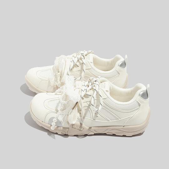 Damen Sportliche Sneaker mit stilvollen Perlenapplikationen und atmungsaktivem Obermaterial R&B