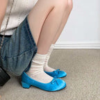 Damen Ballettschuhe mit flexiblem Absatz und zierlichem Schleifendetail R&B