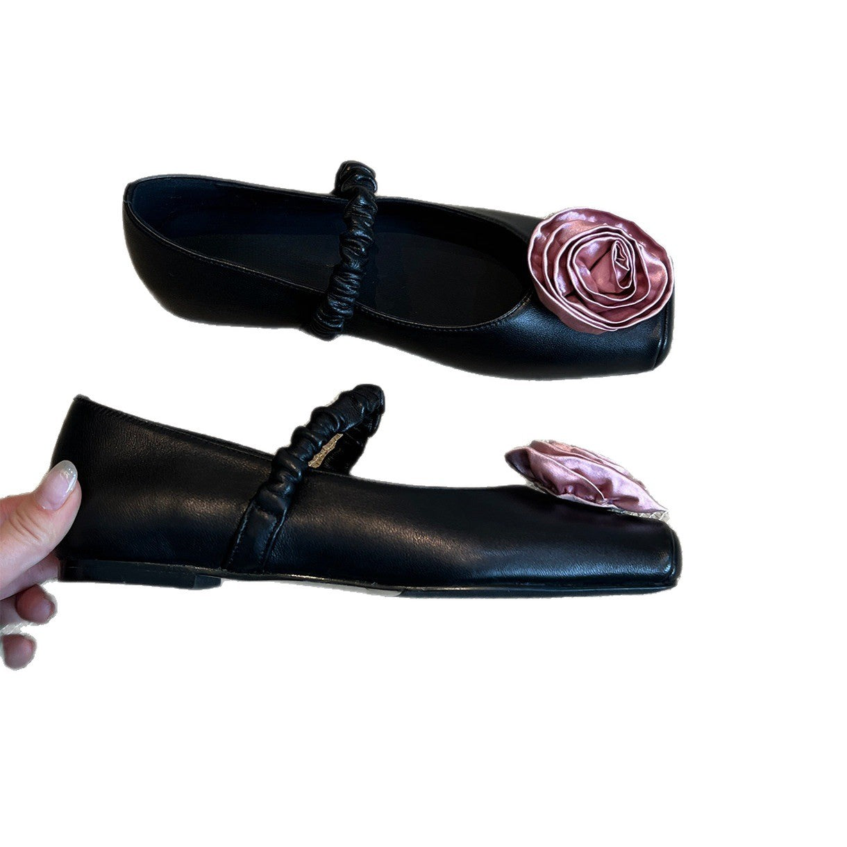 Damen Ballerina-Schuhe mit floralem Design und elegantem Riemen