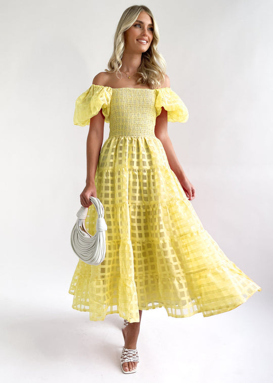Damen Sommerliches Maxikleid mit voluminösen Puffärmeln und elastischem Taillenbereich R&B