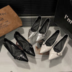 Damen elegante Pumps mit dekorativem Schnallenverschluss und spitzem Design R&B