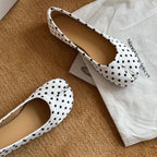Damen Ballerinas mit modischem Punktmuster und bequemer Sohle R&B
