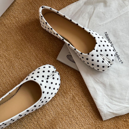 Damen Ballerinas mit modischem Punktmuster und bequemer Sohle R&B