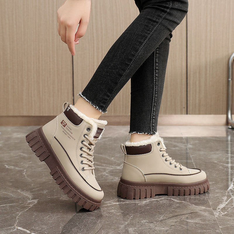 Damen Winterliche High-Top Stiefel mit kuscheligem Innenfutter und robuster Profilsohle R&B