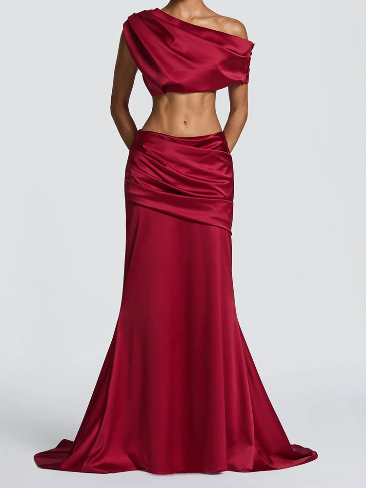 Damen Elegantes One-Shoulder Abendkleid R&B