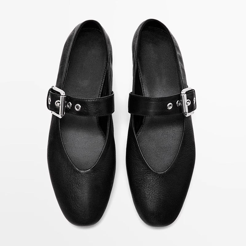 Damen Ballerinas mit verstellbarem Riemendesign und elegantem Schnallenakzent R&B