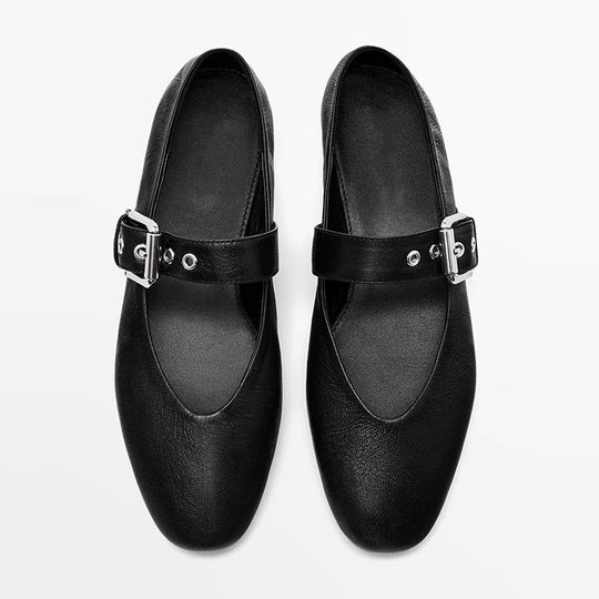 Damen Ballerinas mit verstellbarem Riemendesign und elegantem Schnallenakzent R&B