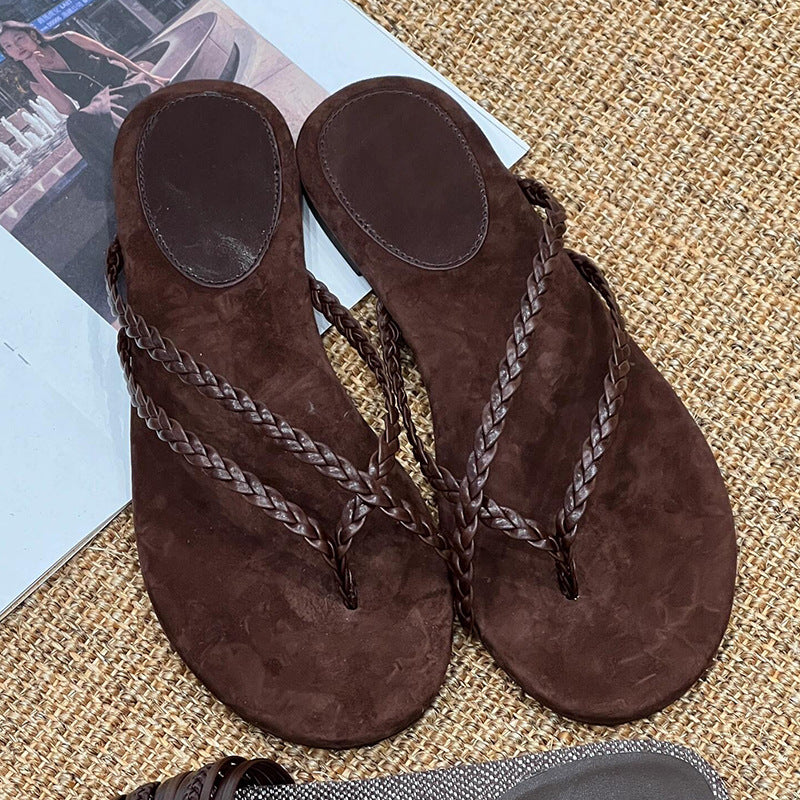 Damen Zehentrenner-Sandalen mit flexiblem Fußbett und elegantem Riemendesign R&B