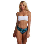 Damen Bandeau-Bikini mit floralem Oberteil und hohem Bund R&B