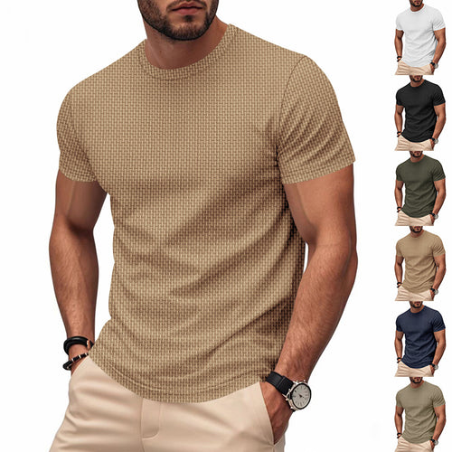 Herren Kurzarm T-Shirt mit strukturiertem Design und atmungsaktiver Baumwolle R&B