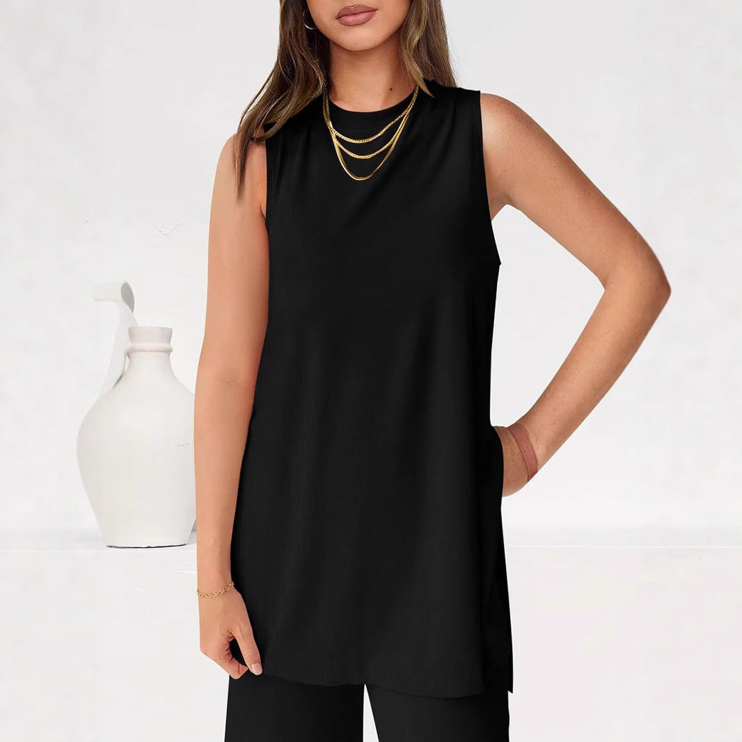 Damen Legere Oberteil und weite Hose Set R&B