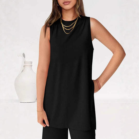 Damen Legere Oberteil und weite Hose Set R&B