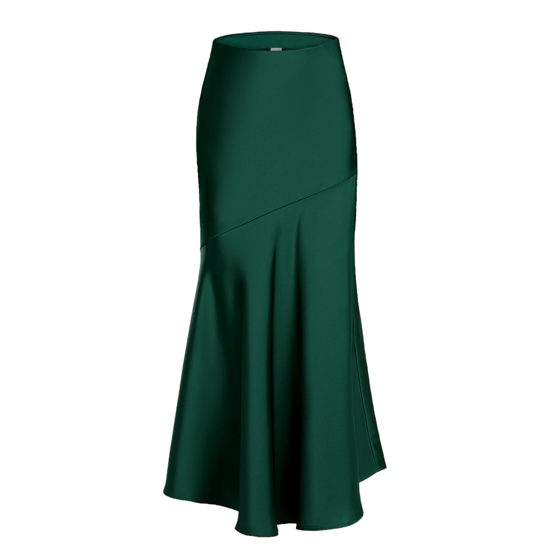 Damen Eleganter fließender Maxirock mit diagonaler Naht R&B