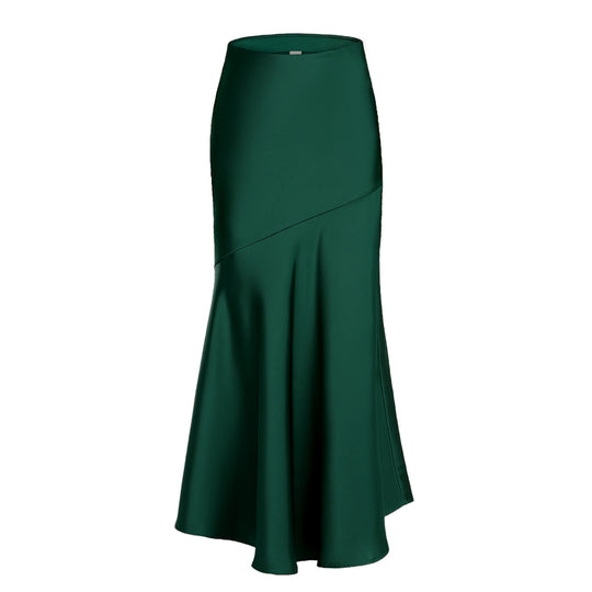 Damen Eleganter fließender Maxirock mit diagonaler Naht R&B