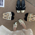 Damen Modische Ballerina-Pantoletten mit eleganter Perlenverzierung R&B