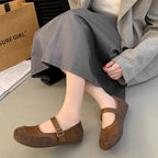 Damen schicke Ballerinas mit verstellbarem Riemen und elegantem Wildlederbesatz R&B