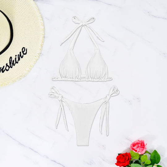 Damen Triangel-Bikini mit raffinierten Bindebändern und hochelastischem Stoff R&B