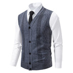 Herren elegante Weste mit strukturiertem Design und praktischen Taschen