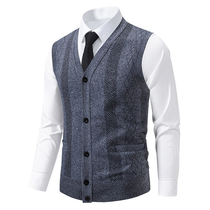 Herren elegante Weste mit strukturiertem Design und praktischen Taschen
