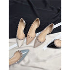 Damen spitze Slingback-Pumps aus hochwertigem Glanzmaterial R&B