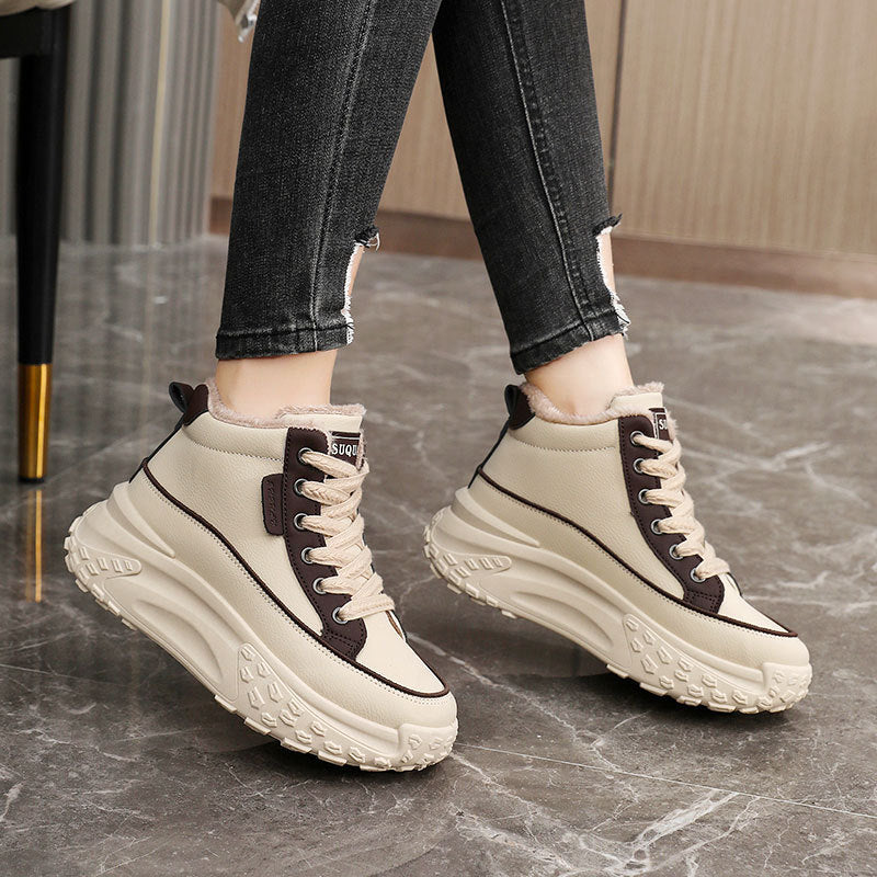 Damen High-Top Sneakers mit kuscheligem Innenfutter und rutschfester Profilsohle R&B