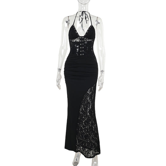 Damen Elegantes Maxikleid mit raffinierten Spitzenakzenten R&B