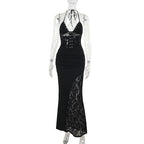 Damen Elegantes Maxikleid mit raffinierten Spitzenakzenten R&B