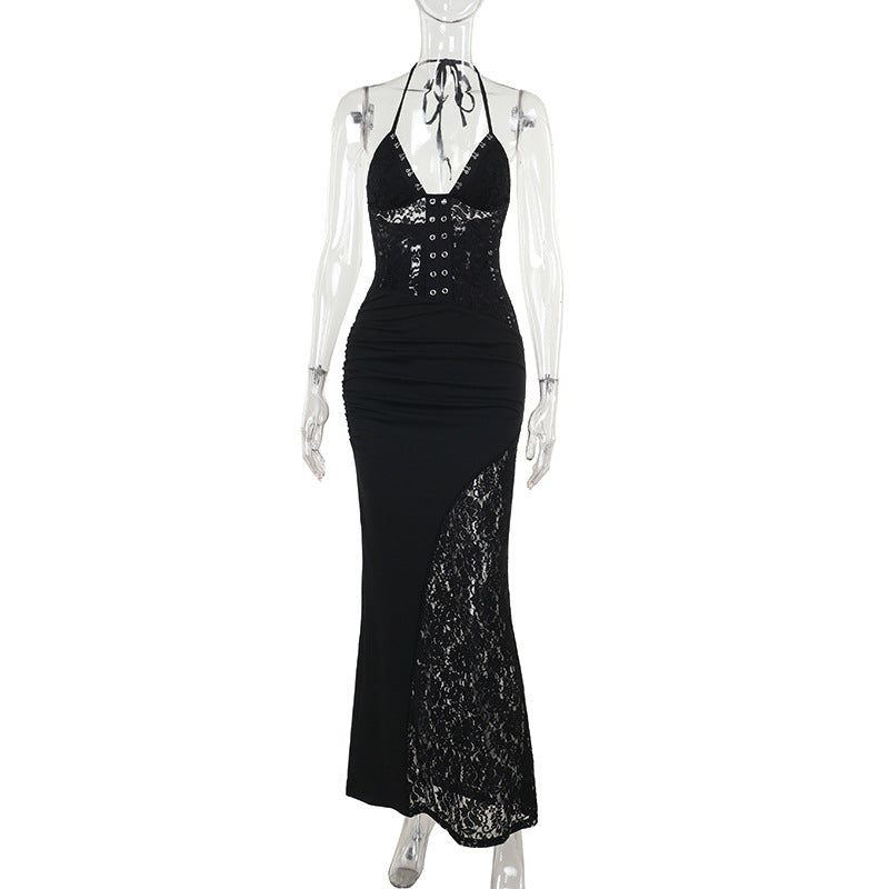 Damen Elegantes Maxikleid mit raffinierten Spitzenakzenten R&B