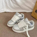 Damen Modische Sneaker mit schimmerndem Metallic-Obermaterial und gepolsterter Innensohle R&B