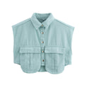 Damen ärmellose Utility-Bluse mit Taschen