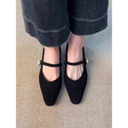 Damen elegante Mary Jane Ballerinas mit modischem Riemenverschluss und schicker Schnallenapplikation R&B