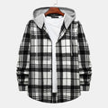 Herren Karohemdjacke mit integrierter Kapuze und modischem Design