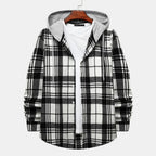 Herren Karohemdjacke mit integrierter Kapuze und modischem Design