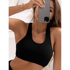 Damen Sport Bikini-Set mit hohem Taillenschnitt und strukturiertem Oberteil R&B